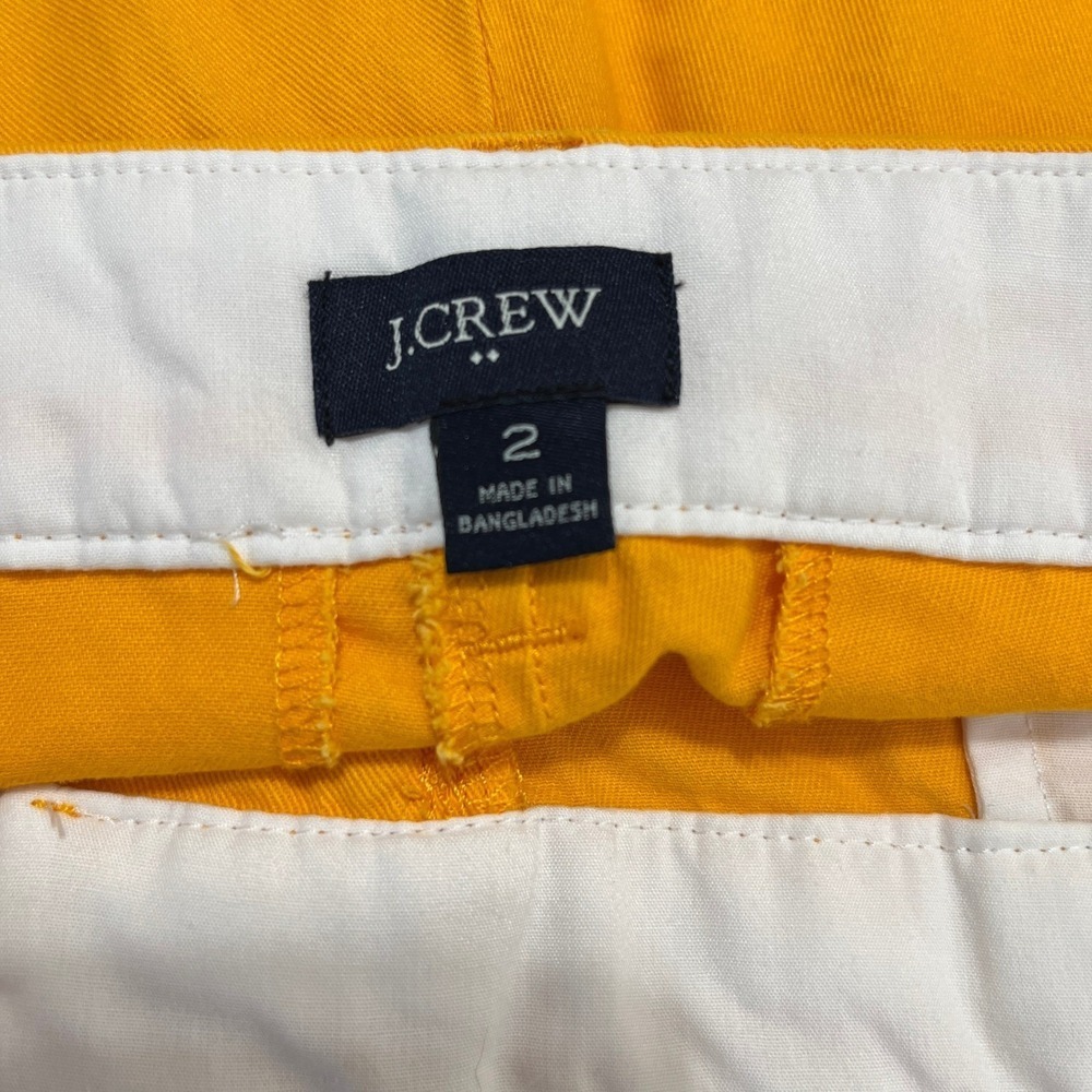 J.Crew City Fit Shorts Size 2 Yellow Cotton Blend Preppy Travel Minimalist Plain - Picture 2 of 11